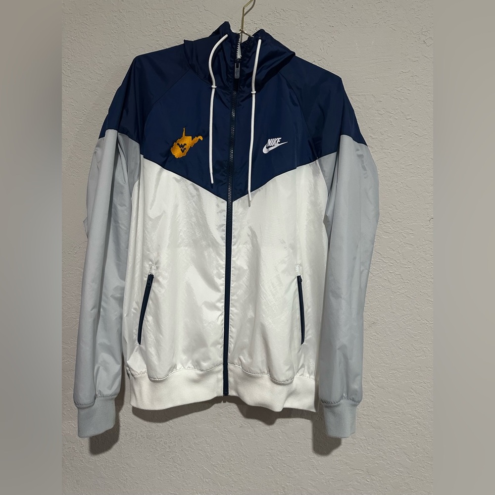 Nike Navy and White Hooded Jacket